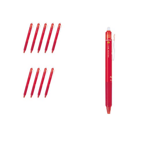 프릭션 볼 노크 볼펜 0.5mm LFBK-23EF-ME, 레드, 10개
