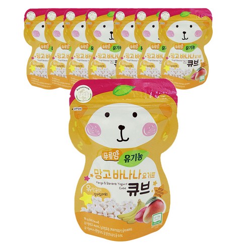 오가닉스토리 푸름맘 유기농 요거트큐브, 8개, 망고 + 바나나 혼합맛, 16g
