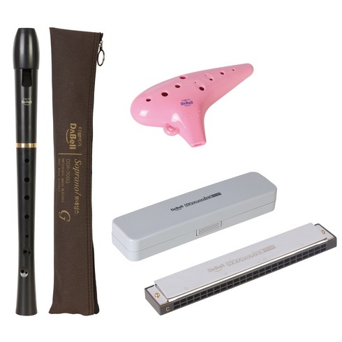 다벨 악기 종합 선물세트 여, DSR-200G(리코더), DH-24P(하모니카), DB-SO(오카리나), 혼합색상, 1개