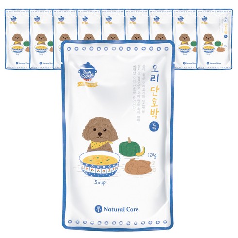 네츄럴코어 강아지 보양죽, 오리 + 단호박 혼합맛, 120g, 10개