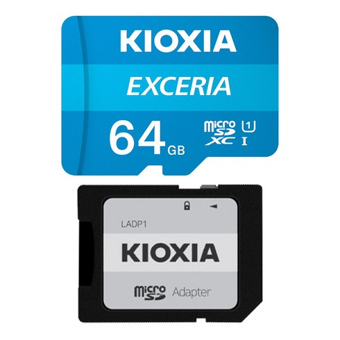 키오시아 EXCERIA XC UHS-I microSD 메모리카드 LMEX1L064GG2 + SD 어댑터 세트, 64GB, 1개