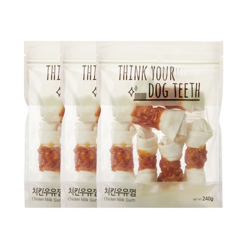 띵크유어도그티 강아지 딩고껌 중형 6P, 치킨, 240g, 3개