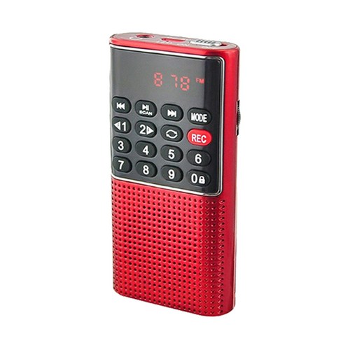 XUKE 휴대용 MP3 효도라디오, A600, 레드