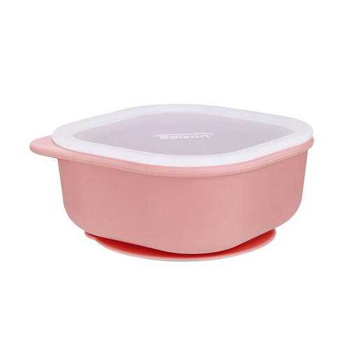 에디슨 국산 스스로 실리콘 이유식 흡착 볼 보관용기, 450ml, 핑크, 1개