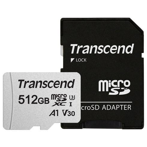 트랜센드 마이크로 SD카드 300S-A, 512GB, 1개