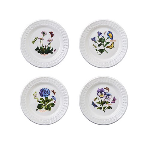 포트메리온 보타닉가든 엠보스드 브레드접시 4종 세트 16.5cm, 1세트, 데이지 + 컨벌뷸러스 + 프리뮬라 + 팬지, 혼합색상