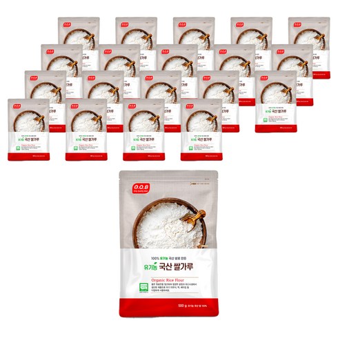 OQB 유기농 국산 쌀가루, 500g, 20개