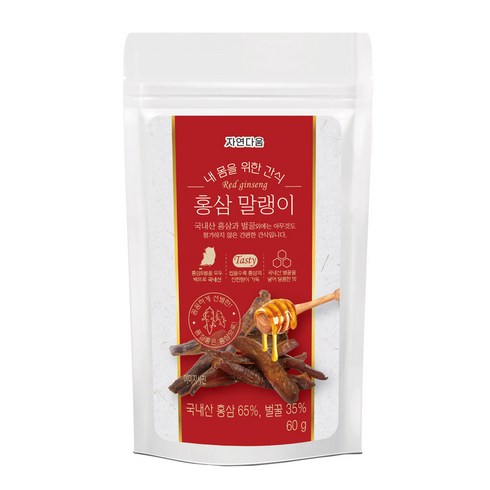 자연다움 내몸을 위한 간식 홍삼 말랭이, 1개, 60g