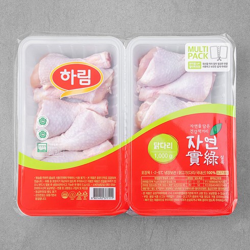 자연실록 무항생제 인증 닭다리, 1kg, 1개