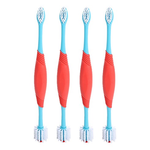 펫코노미 반려동물 360도 양면 헤드 칫솔, 혼합색상, 4개