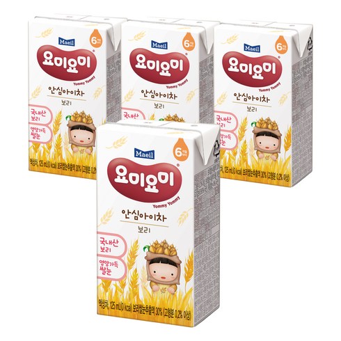 요미요미 안심아이차 보리, 125ml, 4개