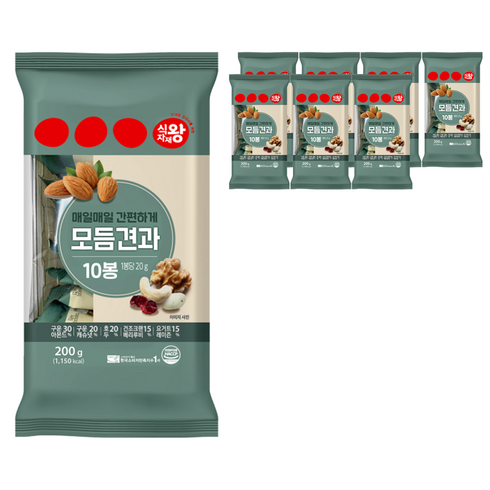 식자재왕 모듬견과 10p, 200g, 8개