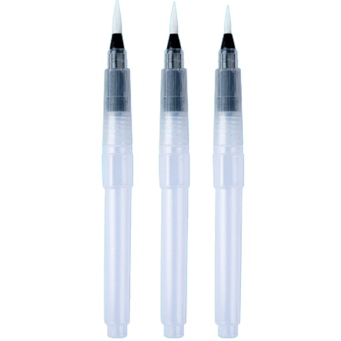 다사바바 수채화 워터브러시 투명 팁 뾰족한 끝 3종 세트, 190mm, 1세트