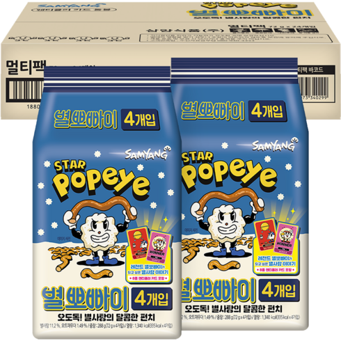 삼양 별뽀빠이 72g x 24p + 렌티큘러 황금티켓 랜덤발송 6p 세트, 1.728kg, 1세트