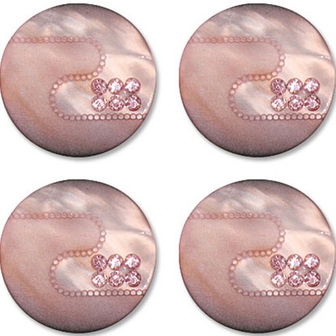 고급 큐빅 가디건 코트 단추 30mm, 보석1(인디핑크), 4개