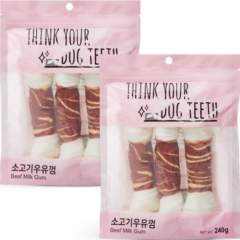 띵크유어도그티 강아지 딩고껌 대형 3P, 소고기, 240g, 2개