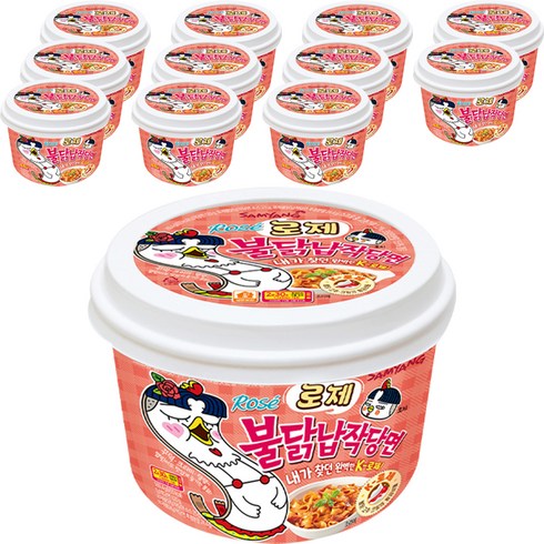 불닭 납작당면 로제 169.4g, 12개