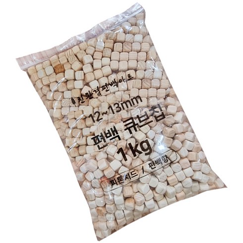 친환경편백아트 베개 큐브칩 촉감발달완구 12~13mm, 혼합색상, 1개