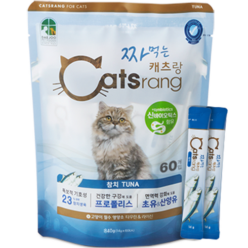 짜먹는캐츠랑 간식 60p, 참치, 840g, 1개