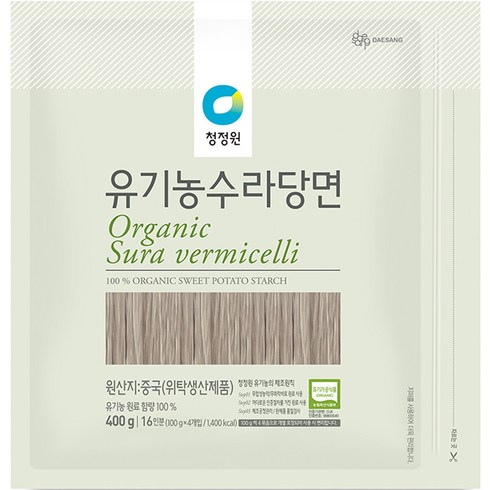 청정원 유기농 수라 당면, 400g, 1개