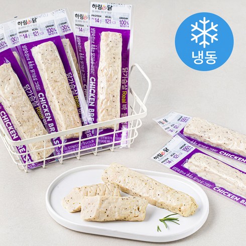 하림 리얼바 블랙페퍼 닭가슴살 (냉동), 80g, 10개