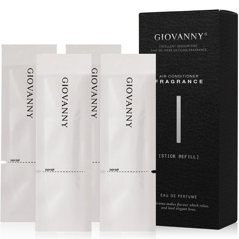 GIOVANNY 차량용 스틱 디퓨저 리필, 블랙체리, 4개