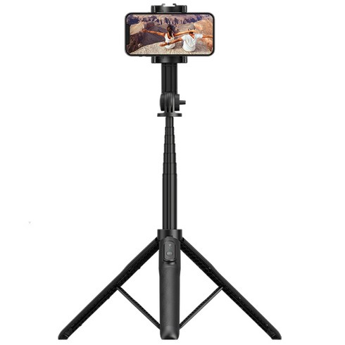 요이치 욜로 지라프 아이폰 갤럭시 액션캠 미러리스 블루투스 셀카봉 삼각대 160cm, YSS-WT850 (블랙), 1개, 블랙
