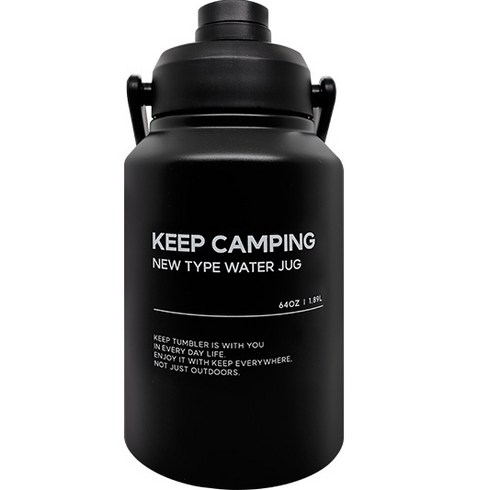KEEP 캠핑 대용량 손잡이 핸디형 솔리드 워터저그 1.89L, 블랙, 1개