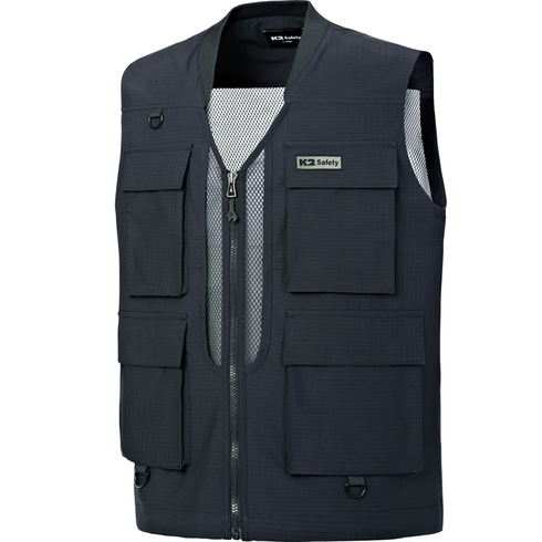케이투세이프티 워크웨어 안전 조끼 VE-2603, NAVY, 1개