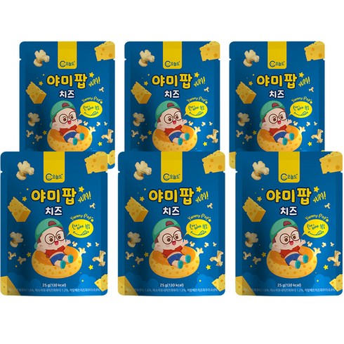 오늘도 아기과자 야미팝, 치즈, 25g, 6개