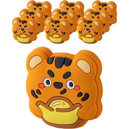 코코마트 동물마그넷 방 현관문 꾸미기 호랑이 10p, 호랑이 오렌지