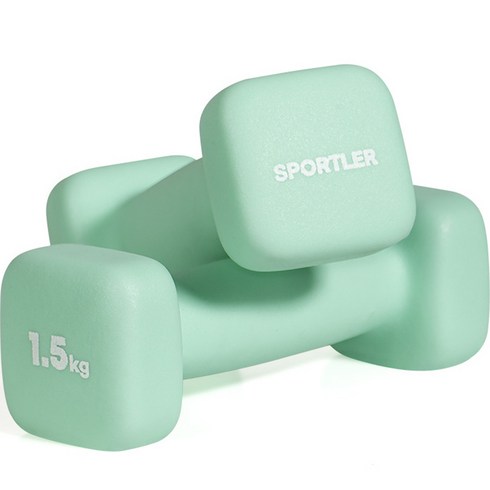 스포틀러 네오프렌 미용아령, 2개, 1.5kg