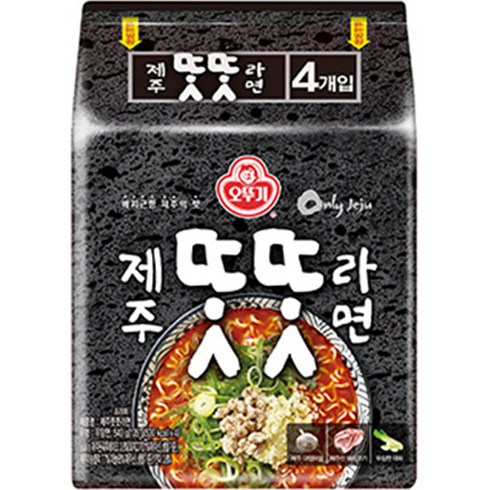 오뚜기 제주 똣똣라면 135g, 4개