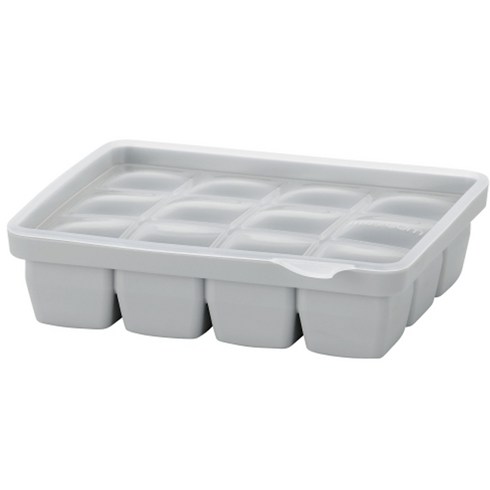 모윰 프리미엄 실리콘 이유식 큐브 12구, 30ml, 그레이, 1개