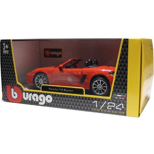 브라고 1:24 Porsche 718 Boxster 다이캐스트, 오렌지, 1개