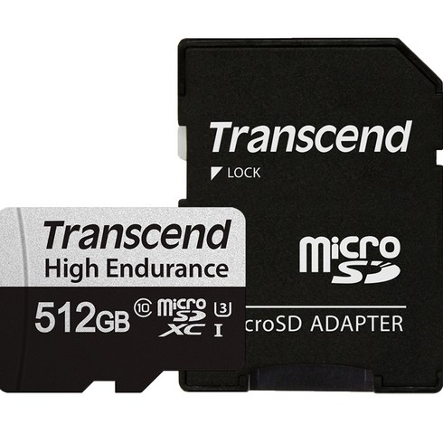 트랜센드 350V High Endurance 마이크로SD 메모리카드, 512GB, 1개