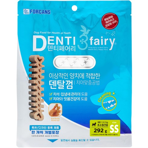 포켄스덴티페어리 강아지 덴탈껌 SS 62p, 다피오카, 292g, 1개
