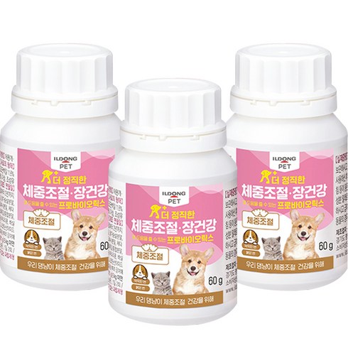 일동펫 반려동물 더 정직한 영양제, 다이어트+장건강, 3개