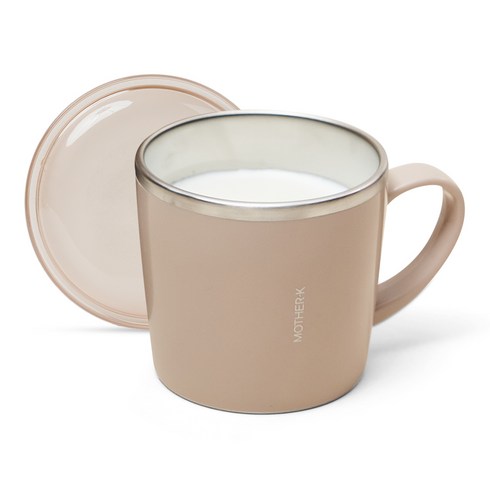 마더케이 국내제조 스테인리스 유아동 컵+뚜껑 세트, 베이지, 1세트, 250ml