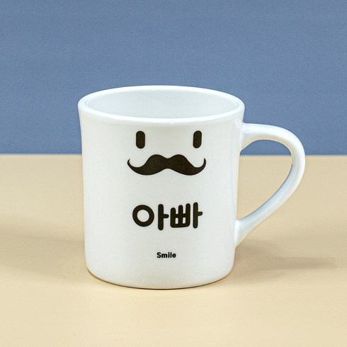 해피정코리아 스마일 패밀리 머그컵 370ml, 화이트아빠, 1개