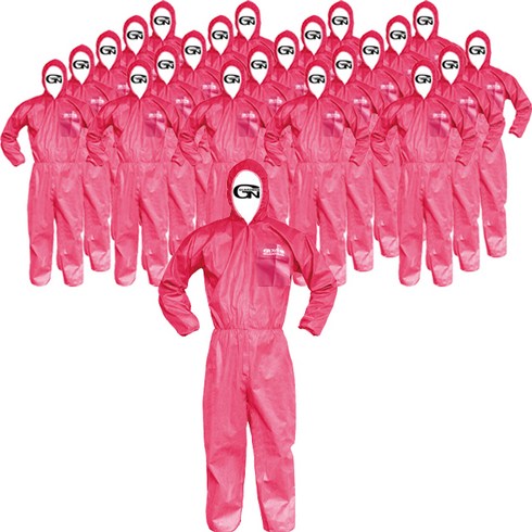 가드맨 PP 원피스 작업복, 핑크, 24개