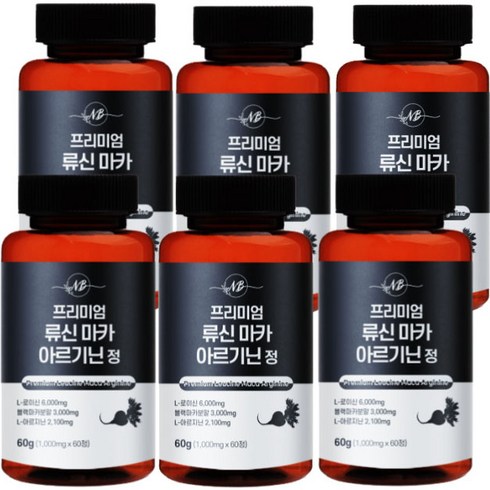 프리미엄 류신 마카 아르기닌 정 60g, 60정, 6개