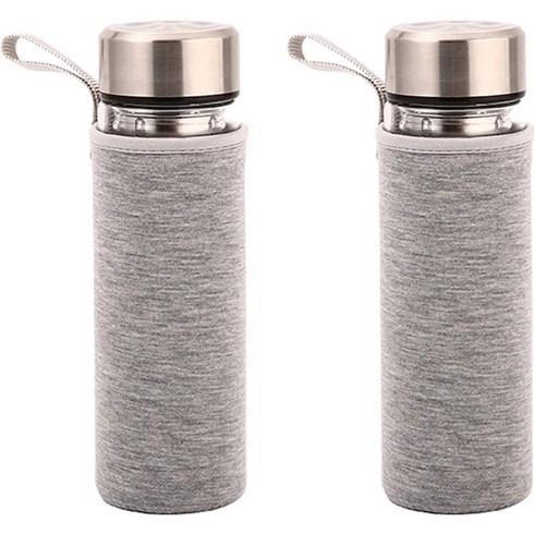 뷰레이티닷컴 베이크 무지 물병가방 550ml, 그레이, 2개