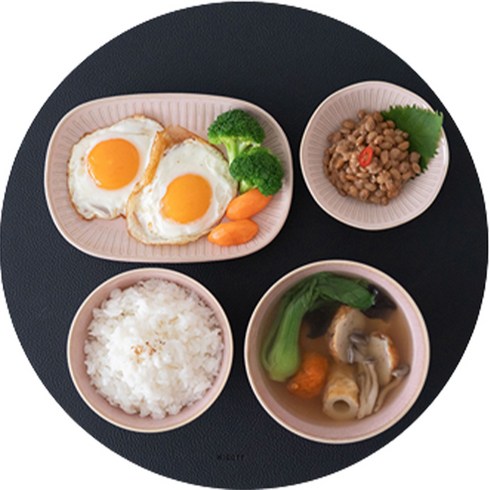니코트 활용도 높은 양면 가죽 테이블 매트 원형, 카멜 + 블랙, 38cm, 1개