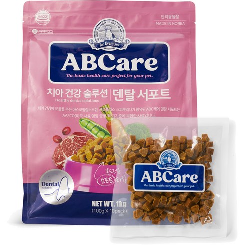 에이비씨케어 강아지 덴탈 서포트 소프트사료, 구강, 1kg, 1개