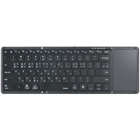 아이노트 터치패드 블루투스 무선 접이식 키보드, 블랙, X-FOLDING XK905B, 제조사축