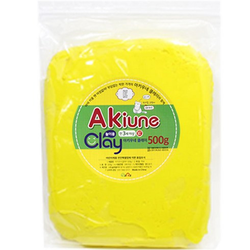 아키우네 유아용 지퍼백 클레이, 노랑, 500g, 1개