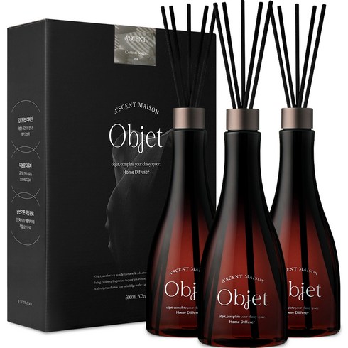 에이센트 오브제 디퓨저 3p + 스틱 15p 세트, 코튼솝, 500ml, 1개