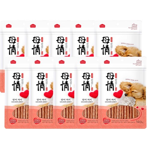 모정 반려동물 져키, 연어, 140g, 10개