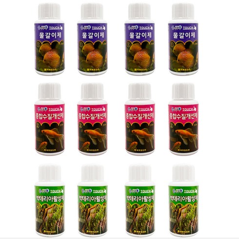 샘아쿠아 터치 물갈이제 4p + 박테리아활성제 4p + 수질개선제 4p, 25ml, 1세트